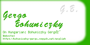 gergo bohuniczky business card